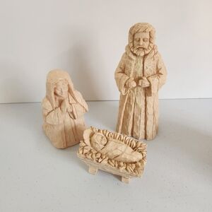 The Christmas Collection 1998 3 Piece Nativity Figures Set In Box Vintage Resin